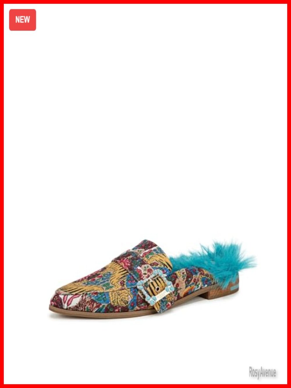 Dr. Scholl's Women's Mules with Metallic Buckle and Faux Fur